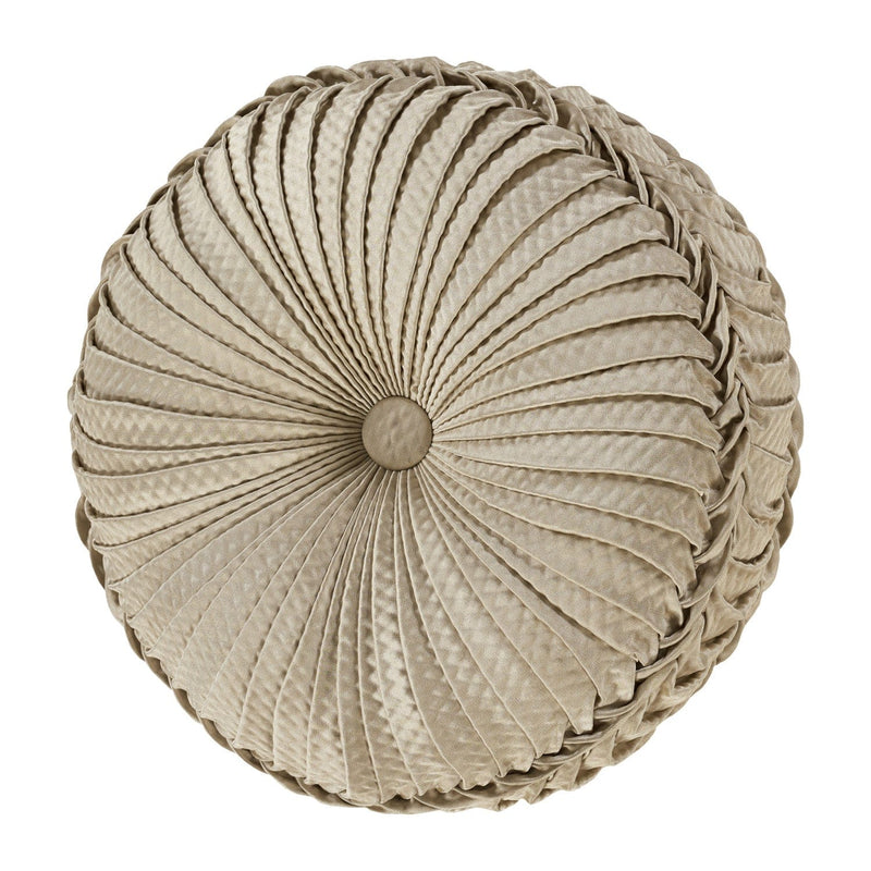 J. Queen New York Decorative Coordinate Pillows Gold Coast Tufted Round Decorative Throw Pillow