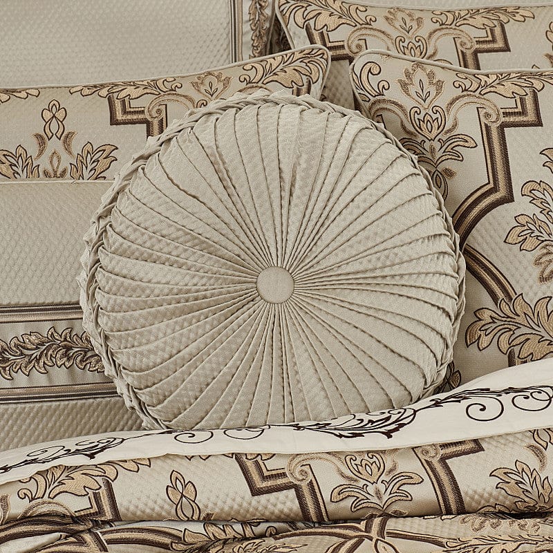 J. Queen New York Decorative Coordinate Pillows Gold Coast Tufted Round Decorative Throw Pillow