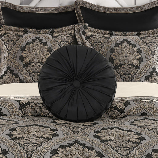 J. Queen New York Decorative Coordinate Pillows Harriman Tufted Round Decorative Throw Pillow