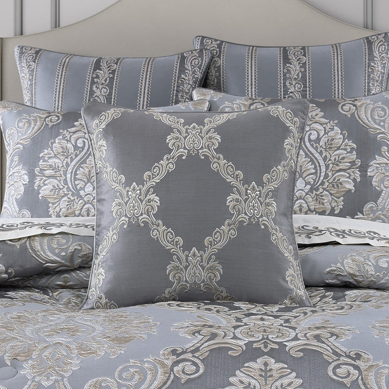 J. Queen New York Decorative Coordinate Pillows Krista 20" Square Embellished Decorative Throw Pillow