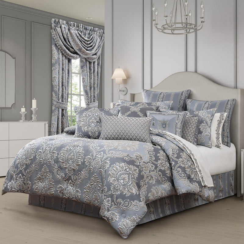 J. Queen New York Decorative Coordinate Pillows Krista 20" Square Embellished Decorative Throw Pillow