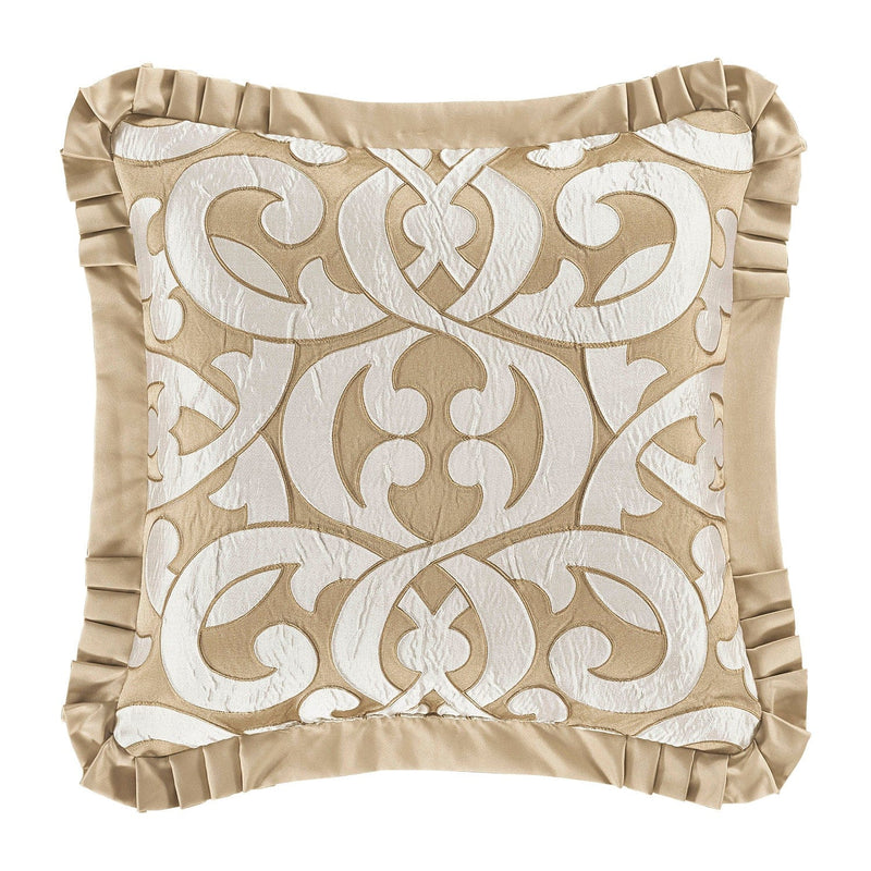 J. Queen New York Decorative Coordinate Pillows La Boheme 20" Square Embellished Decorative Throw Pillow