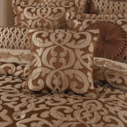 J. Queen New York Decorative Coordinate Pillows La Boheme Copper 20" Square Decorative Throw Pillow