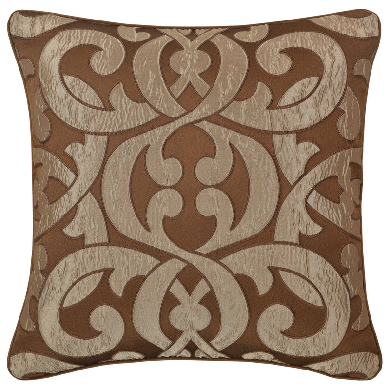 J. Queen New York Decorative Coordinate Pillows La Boheme Copper 20" Square Decorative Throw Pillow