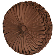 J. Queen New York Decorative Coordinate Pillows La Boheme Copper Tufted Round Decorative Throw Pillow