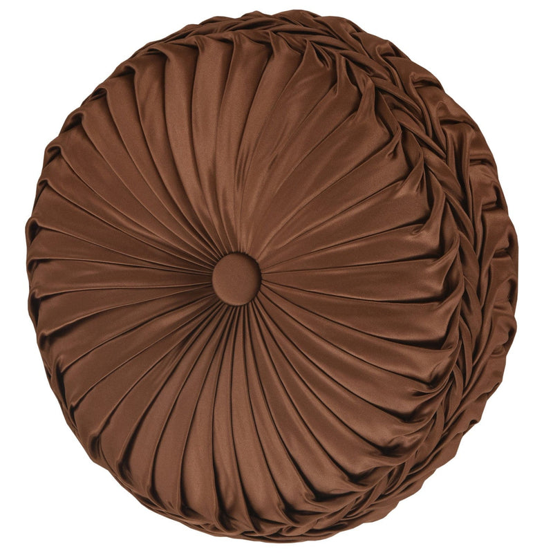 J. Queen New York Decorative Coordinate Pillows La Boheme Copper Tufted Round Decorative Throw Pillow