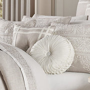J. Queen New York Decorative Coordinate Pillows Lauralynn Tufted Round Decorative Throw Pillow