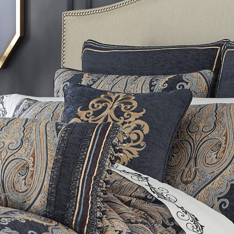 J. Queen New York Decorative Coordinate Pillows Luciana 18" Square Embellished Decorative Throw Pillow