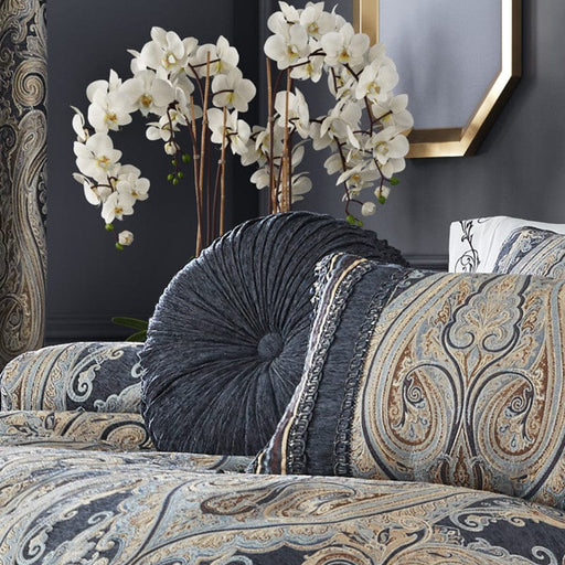 J. Queen New York Decorative Coordinate Pillows Luciana Tufted Round Decorative Throw Pillow