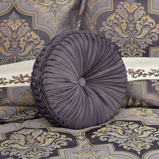 J. Queen New York Decorative Coordinate Pillows Manchester Tufted Round Decorative Throw Pillow