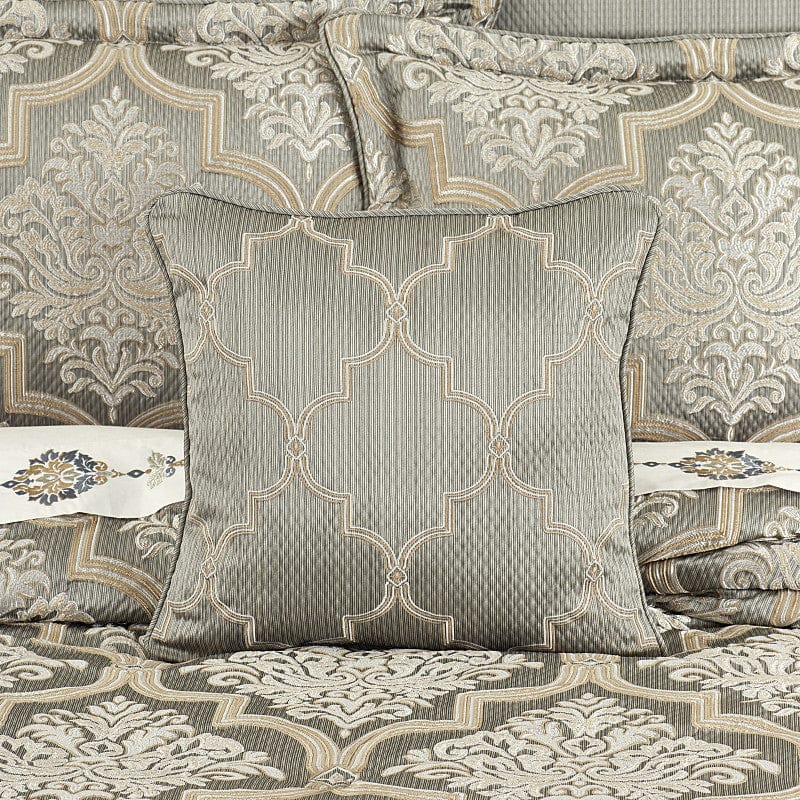 J. Queen New York Decorative Coordinate Pillows Martina 18" Square Embellished Decorative Throw Pillow