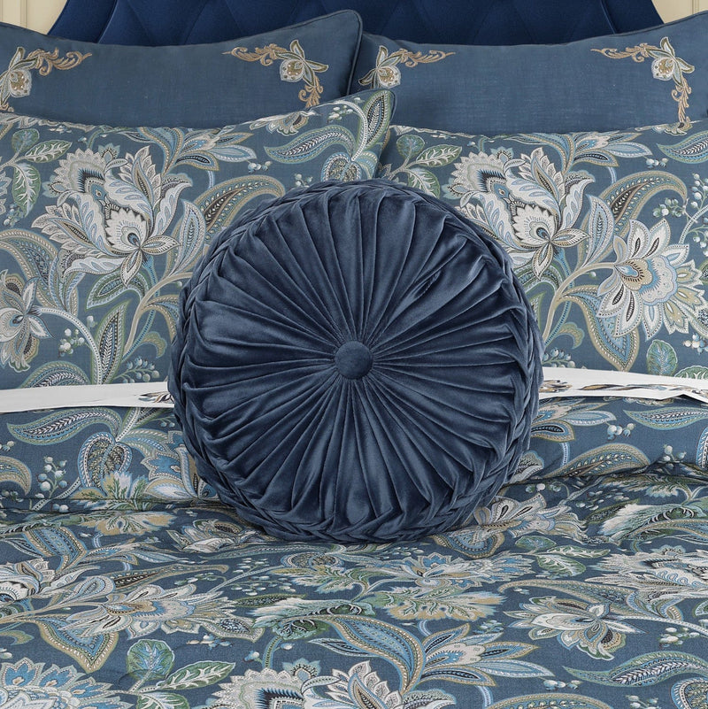 J. Queen New York Decorative Coordinate Pillows Michaela Tufted Round Decorative Throw Pillow