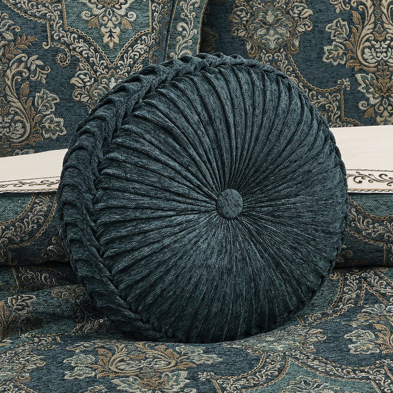 J. Queen New York Decorative Coordinate Pillows Nancy Tufted Round Decorative Throw Pillow