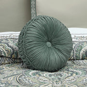 J. Queen New York Decorative Coordinate Pillows Nico Tufted Round Decorative Throw Pillow