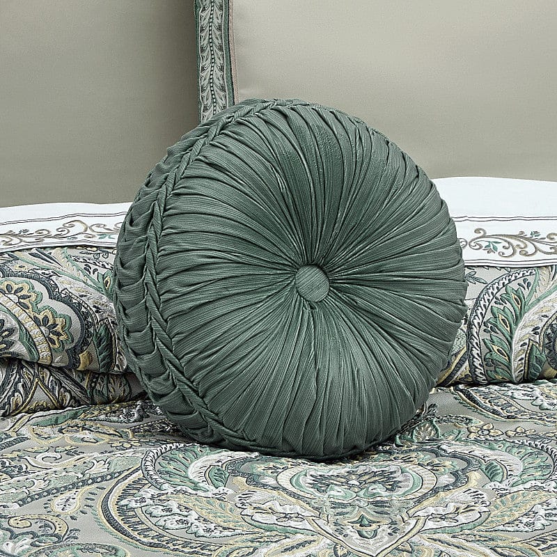 J. Queen New York Decorative Coordinate Pillows Nico Tufted Round Decorative Throw Pillow