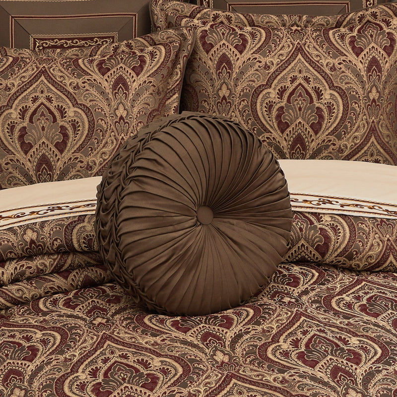 J. Queen New York Decorative Coordinate Pillows Odette Tufted Round Decorative Throw Pillow