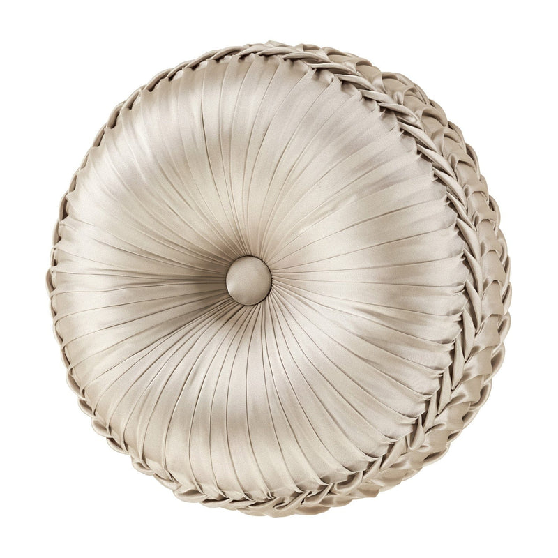 J. Queen New York Decorative Coordinate Pillows Pecora Tufted Round Decorative Throw Pillow