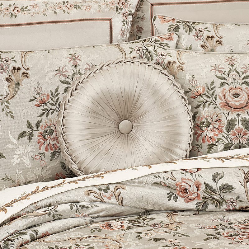 J. Queen New York Decorative Coordinate Pillows Pecora Tufted Round Decorative Throw Pillow