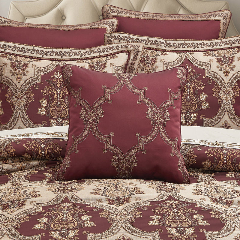 J. Queen New York Decorative Coordinate Pillows Phyllis 20" Square Embellished Decorative Throw Pillow