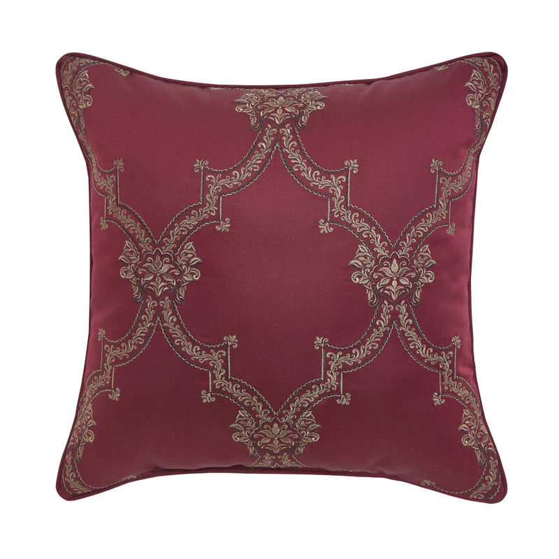 J. Queen New York Decorative Coordinate Pillows Phyllis 20" Square Embellished Decorative Throw Pillow