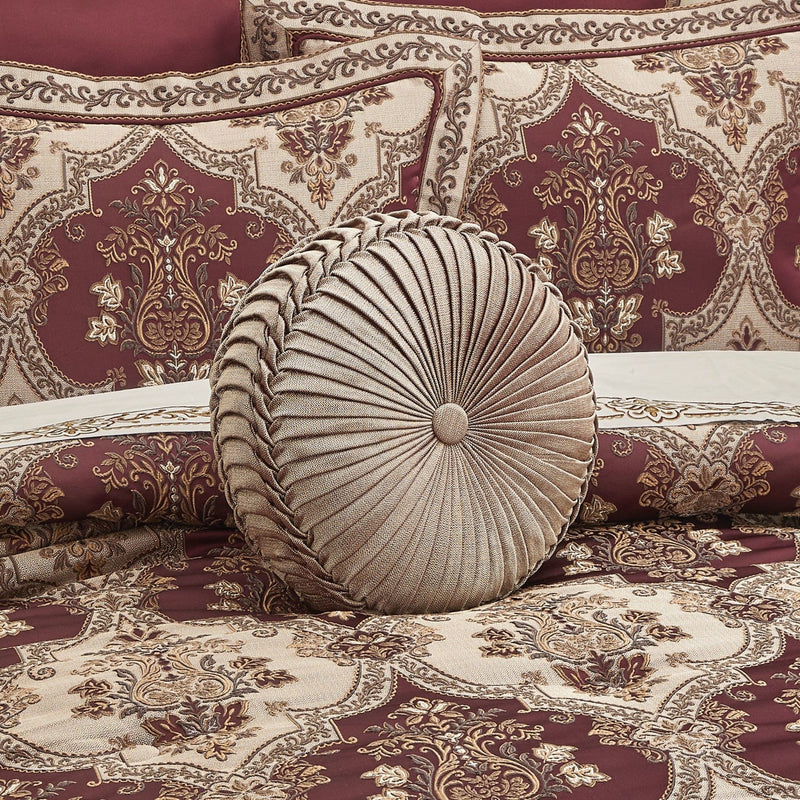J. Queen New York Decorative Coordinate Pillows Phyllis Tufted Round Decorative Throw Pillow