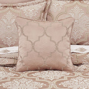 J. Queen New York Decorative Coordinate Pillows Rosewater 18" Square Embellished Decorative Throw Pillow