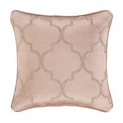 J. Queen New York Decorative Coordinate Pillows Rosewater 18" Square Embellished Decorative Throw Pillow
