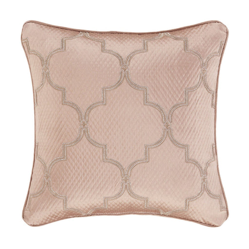 J. Queen New York Decorative Coordinate Pillows Rosewater 18" Square Embellished Decorative Throw Pillow