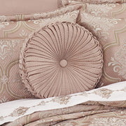 J. Queen New York Decorative Coordinate Pillows Rosewater Tufted Round Decorative Throw Pillow