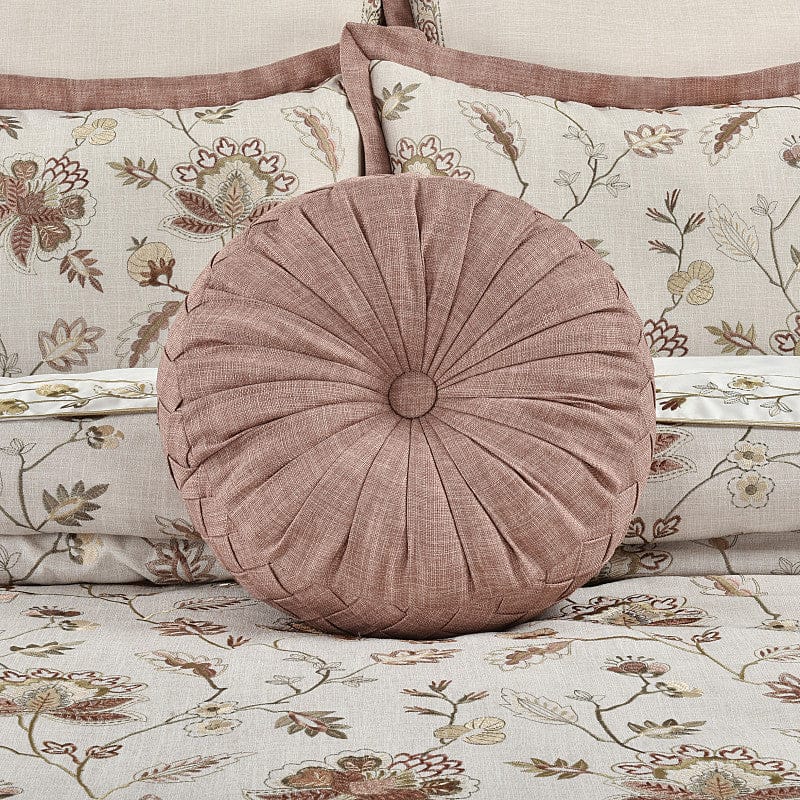 J. Queen New York Decorative Coordinate Pillows Santa Rosa Tufted Round Decorative Throw Pillow