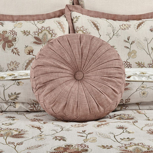 J. Queen New York Decorative Coordinate Pillows Santa Rosa Tufted Round Decorative Throw Pillow