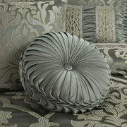 J. Queen New York Decorative Coordinate Pillows Santino Tufted Round Decorative Throw Pillow