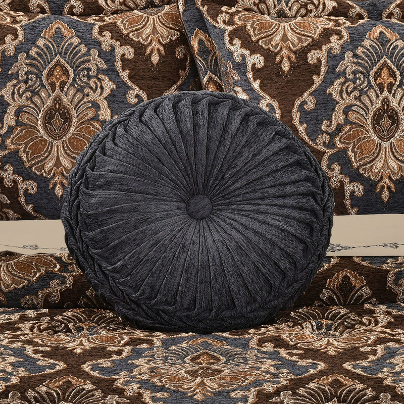 J. Queen New York Decorative Coordinate Pillows Sofia Tufted Round Decorative Throw Pillow