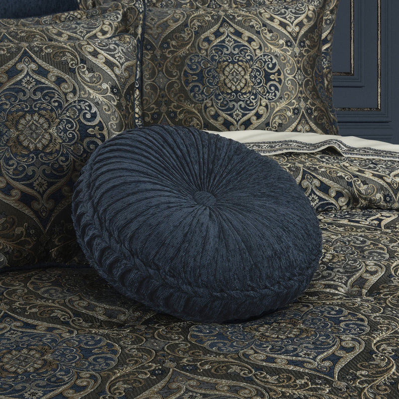 J. Queen New York Decorative Coordinate Pillows Weston Tufted Round Decorative Throw Pillow