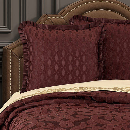 J. Queen New York Shams La Boheme Maroon Euro Sham