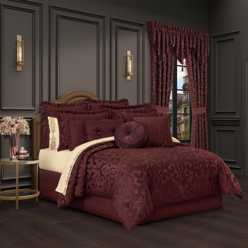 J. Queen New York Shams La Boheme Maroon Euro Sham