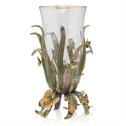 Jay Strongwater Vases Elva Butterfly and Leaf Vase