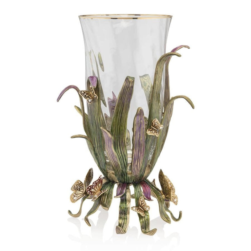 Jay Strongwater Vases Elva Butterfly and Leaf Vase