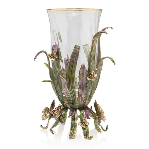 Jay Strongwater Vases Elva Butterfly and Leaf Vase