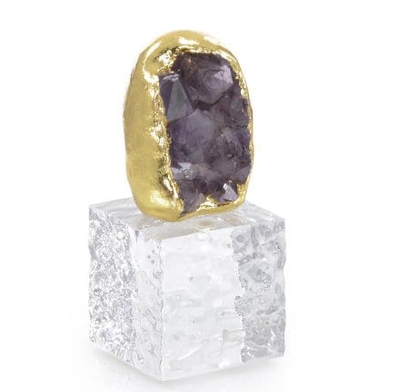 John-Richard Accents Amethyst Cluster and Gold-Leaf Sculpture II