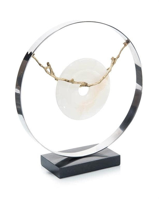 John Richard Accents Suspended White Jade & Vine Sculpture