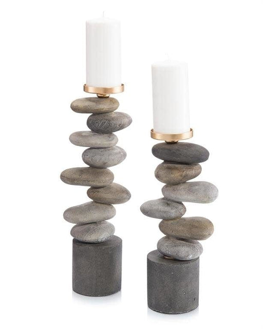 John Richard Candle Holders Set of Two River Rock Candle Holders - FINAL PRICE