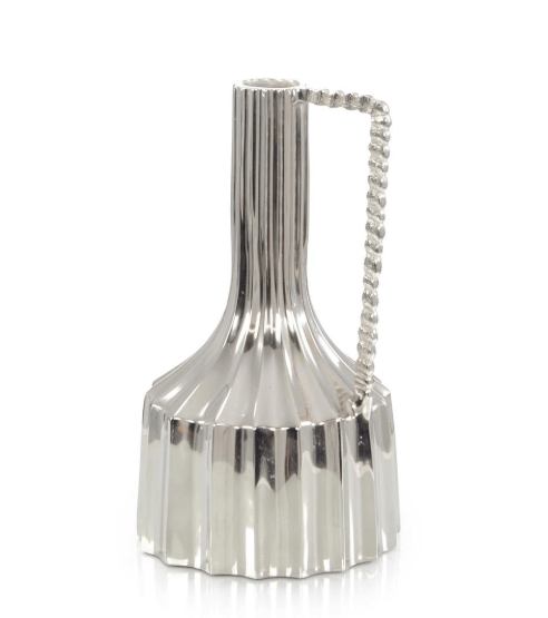 John Richard Decor & Accessories Mykonos Vase, Nickel