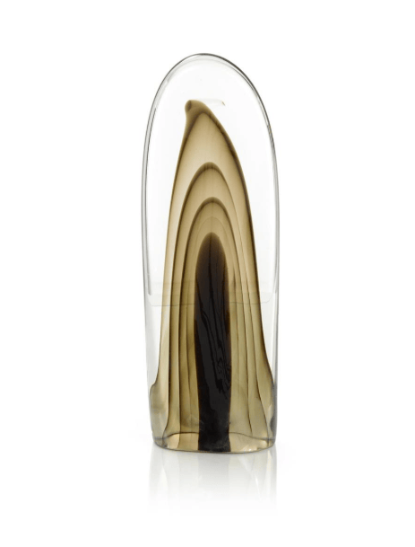 John Richard Decor & Accessories Rippled Brown Handblown Glass Sculpture II