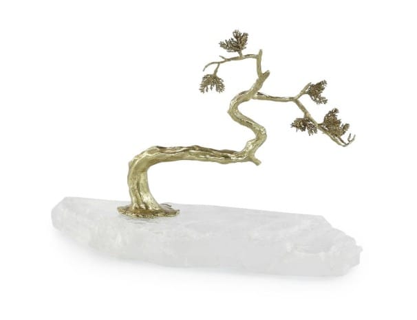 John Richard Decor & Accessories Winding Brass Tree on Selenite II