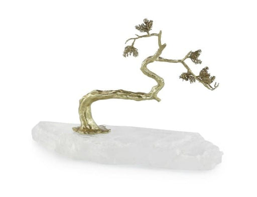 John Richard Decor & Accessories Winding Brass Tree on Selenite II