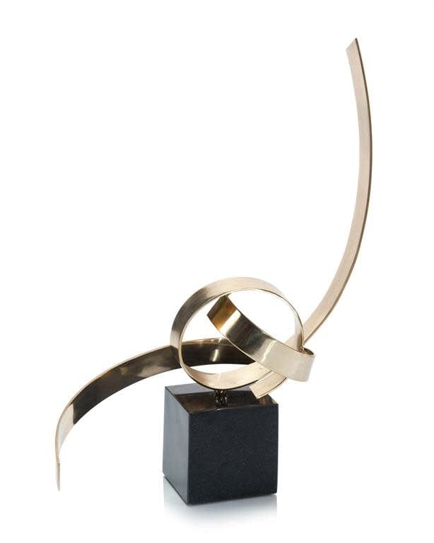 John Richard Ribbon Petite Ribbon Sculpture in Gold and Black