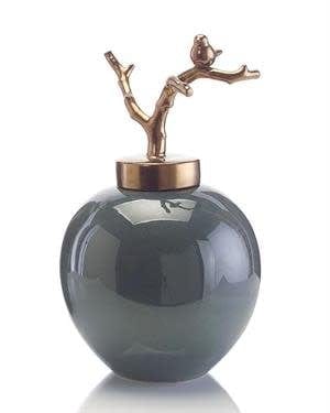 John Richard Short Jar with Twig Lid