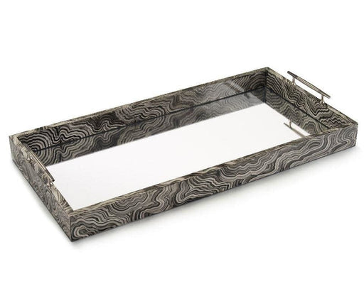 John-Richard Trays Black/White Marble Finish Tray