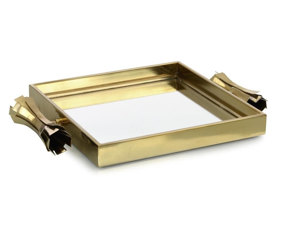 John Richard Trays Square Brass Mirrored Tray II